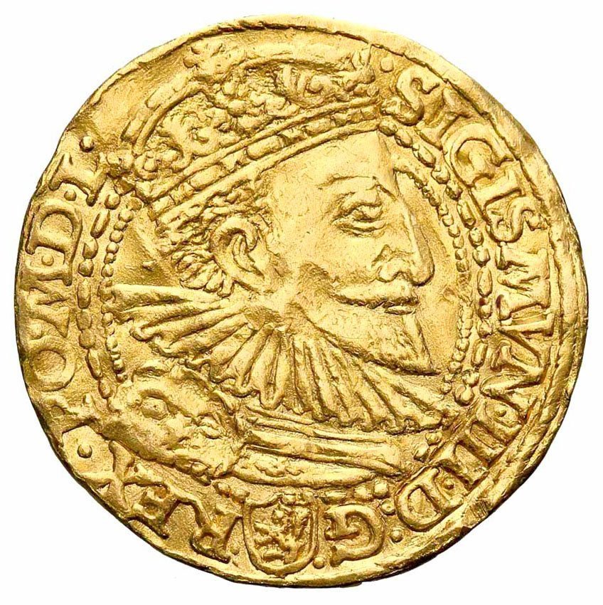 Zygmunt III Waza. Dukat 1592, Malbork - odmiana z PO - RZADKOŚĆ R8